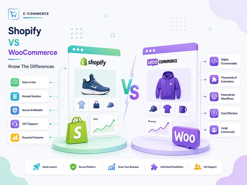 Shopify vs WooCommerce – Know The Differences